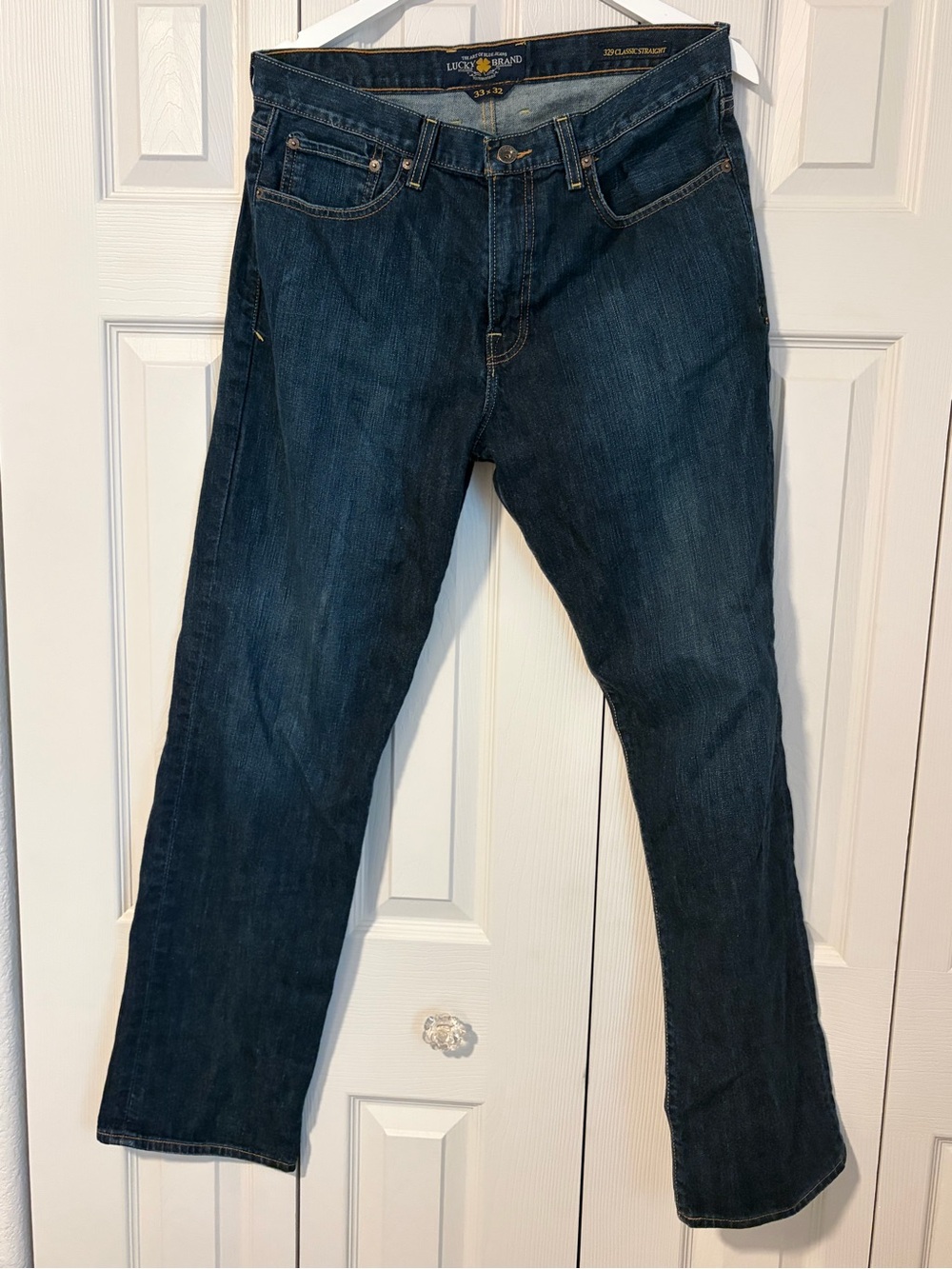 Lucky Brand Men’s Indigo 329 Classic Straight Leg Denim Blue Jeans Sz 33x32